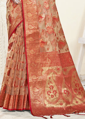 Multicolor Organza Saree With Blouse Piece