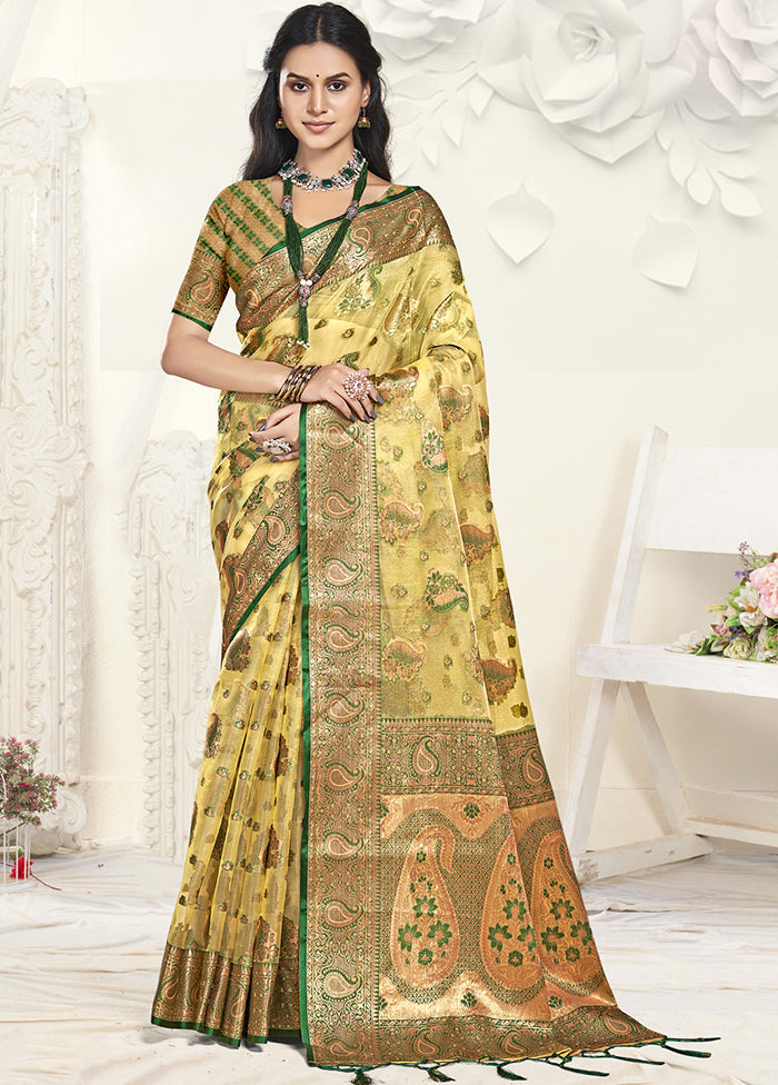 Multicolor Organza Saree With Blouse Piece