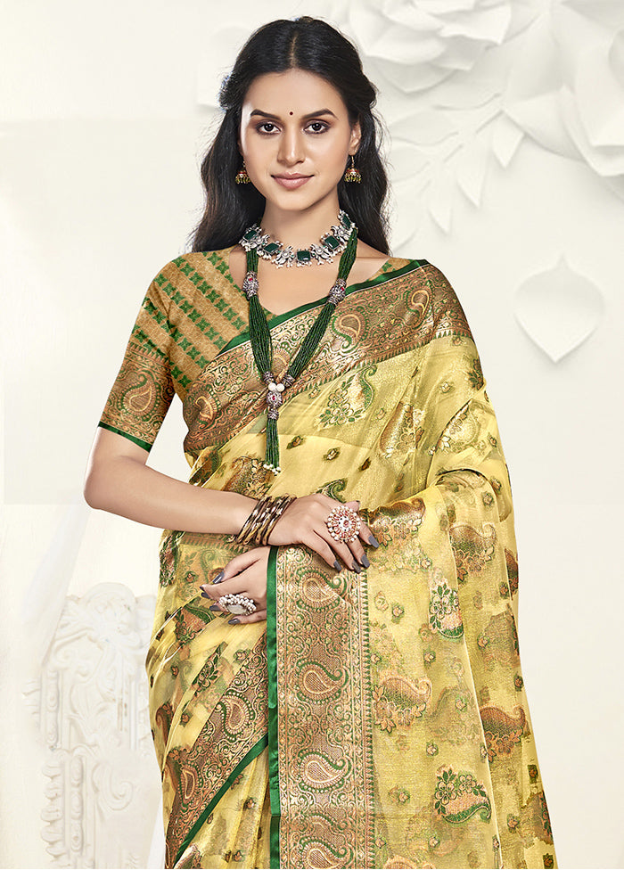 Multicolor Organza Saree With Blouse Piece