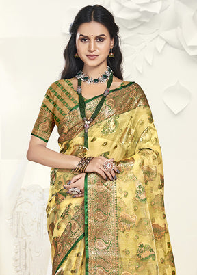 Multicolor Organza Saree With Blouse Piece