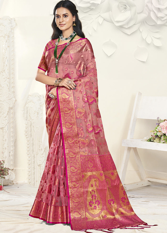 Multicolor Organza Saree With Blouse Piece