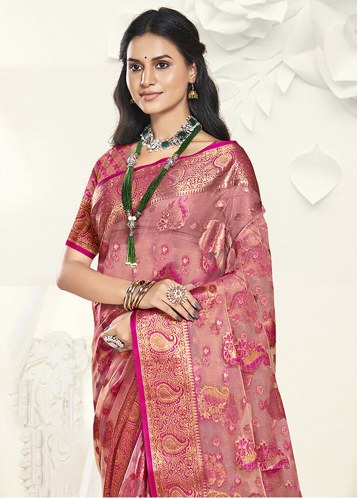 Multicolor Organza Saree With Blouse Piece