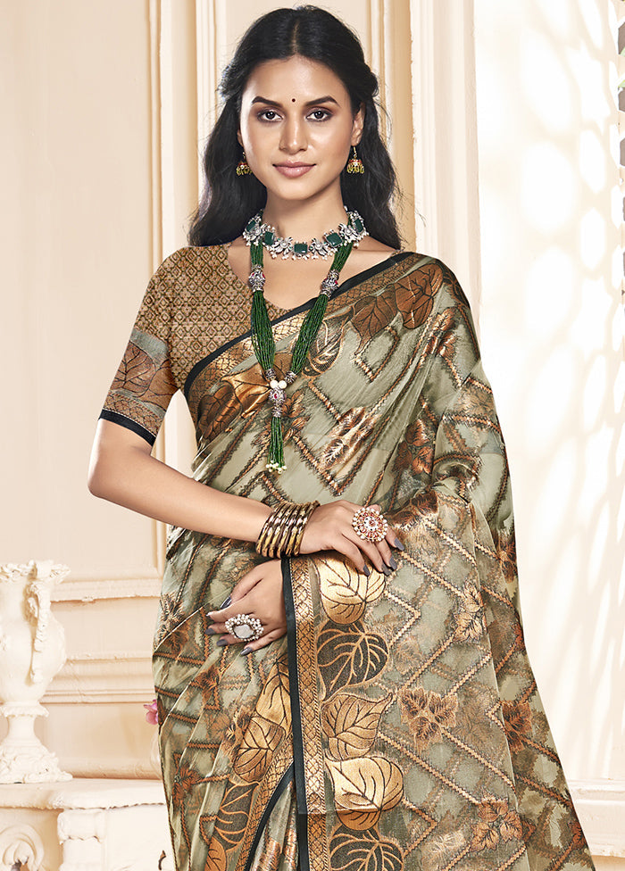 Multicolor Organza Saree With Blouse Piece