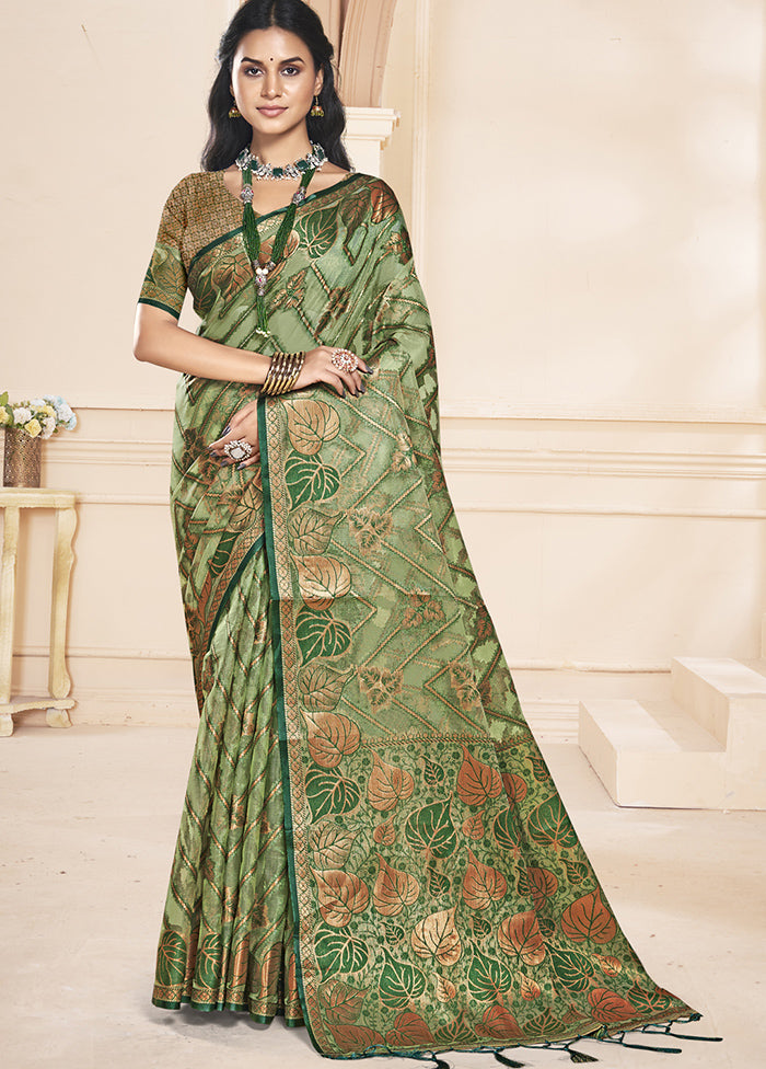 Multicolor Organza Saree With Blouse Piece