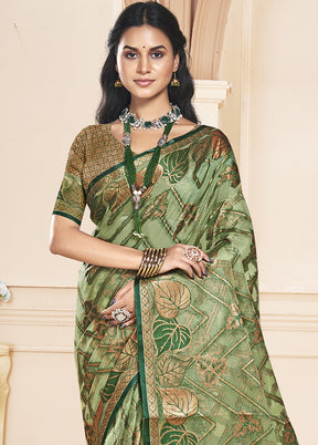 Multicolor Organza Saree With Blouse Piece