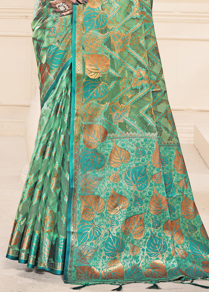 Multicolor Organza Saree With Blouse Piece