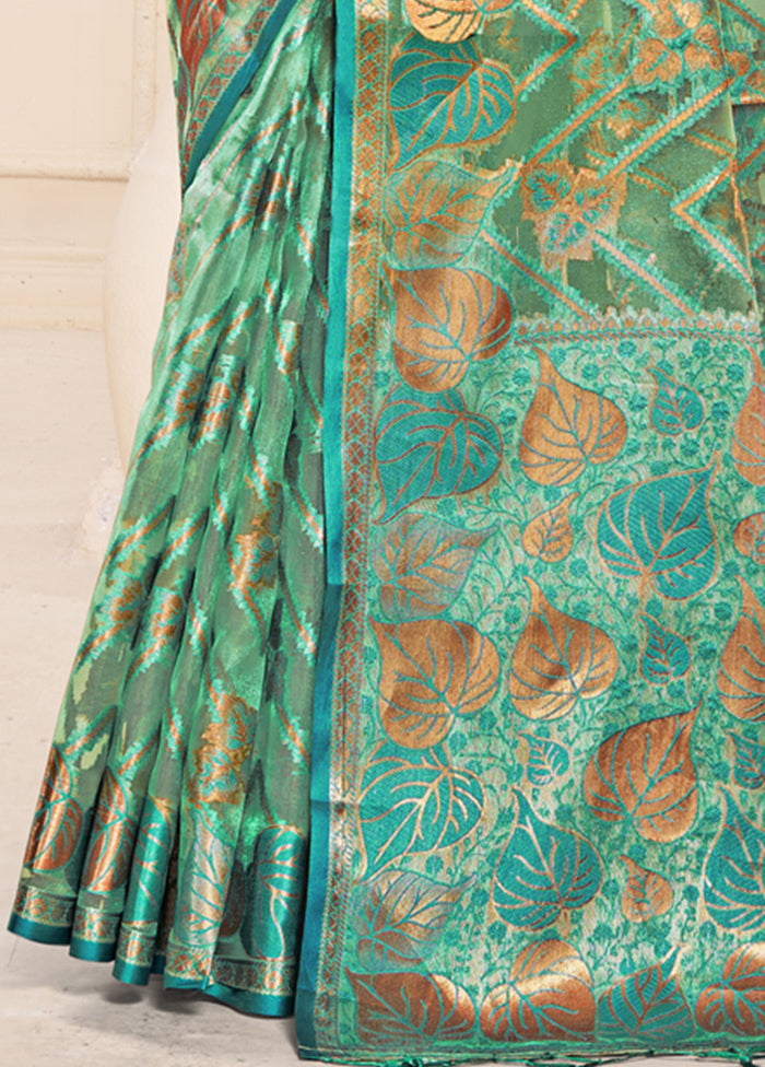 Multicolor Organza Saree With Blouse Piece