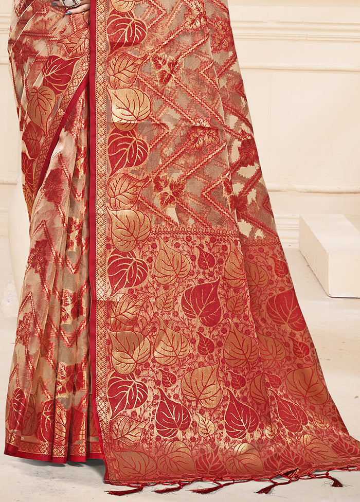 Multicolor Organza Saree With Blouse Piece