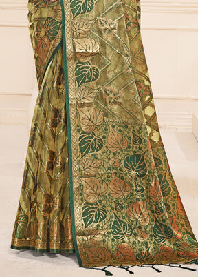 Multicolor Organza Saree With Blouse Piece