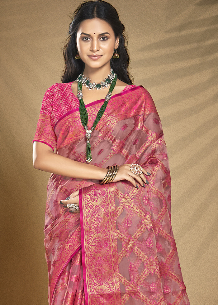 Multicolor Organza Saree With Blouse Piece