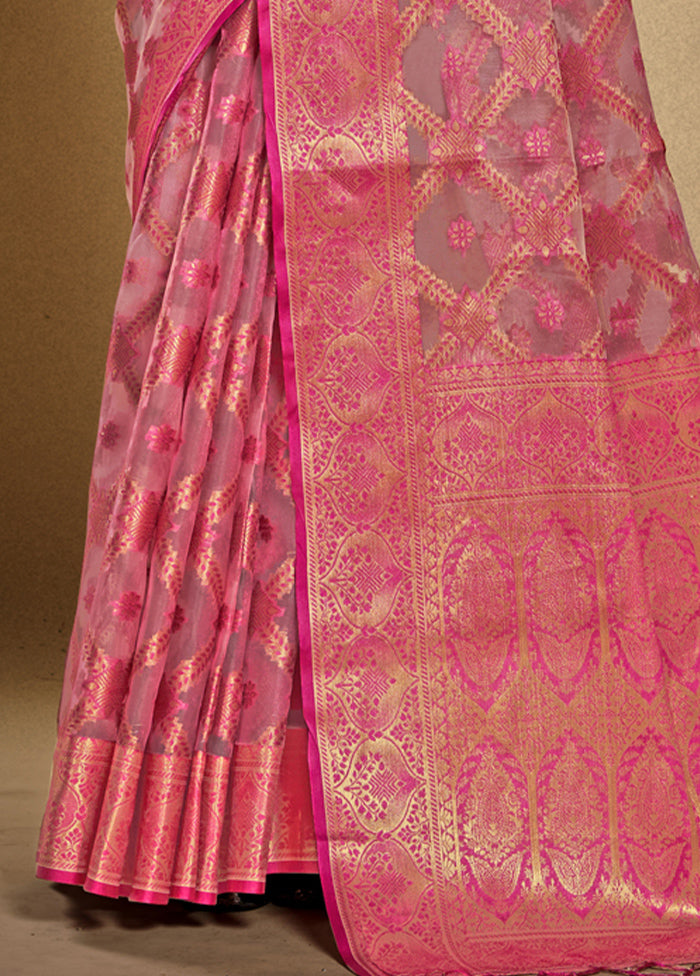 Multicolor Organza Saree With Blouse Piece