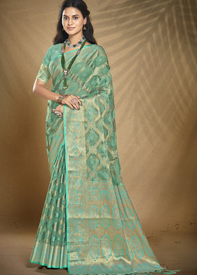 Multicolor Organza Saree With Blouse Piece