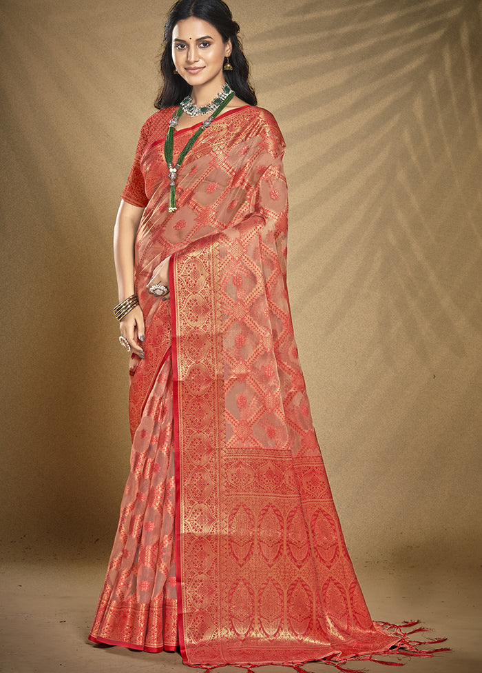 Multicolor Organza Saree With Blouse Piece