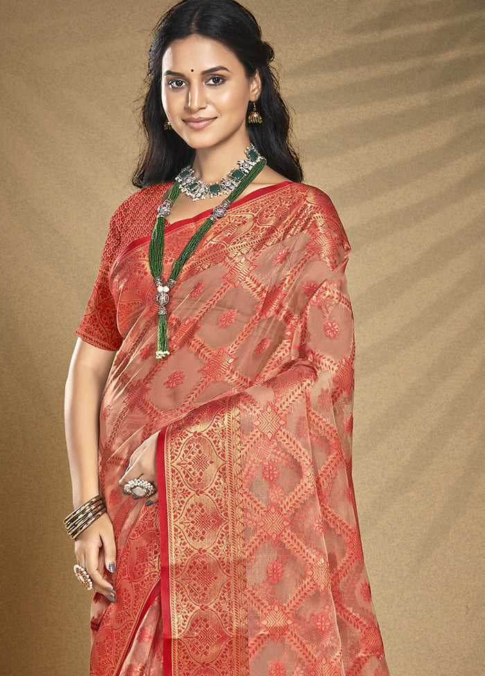 Multicolor Organza Saree With Blouse Piece