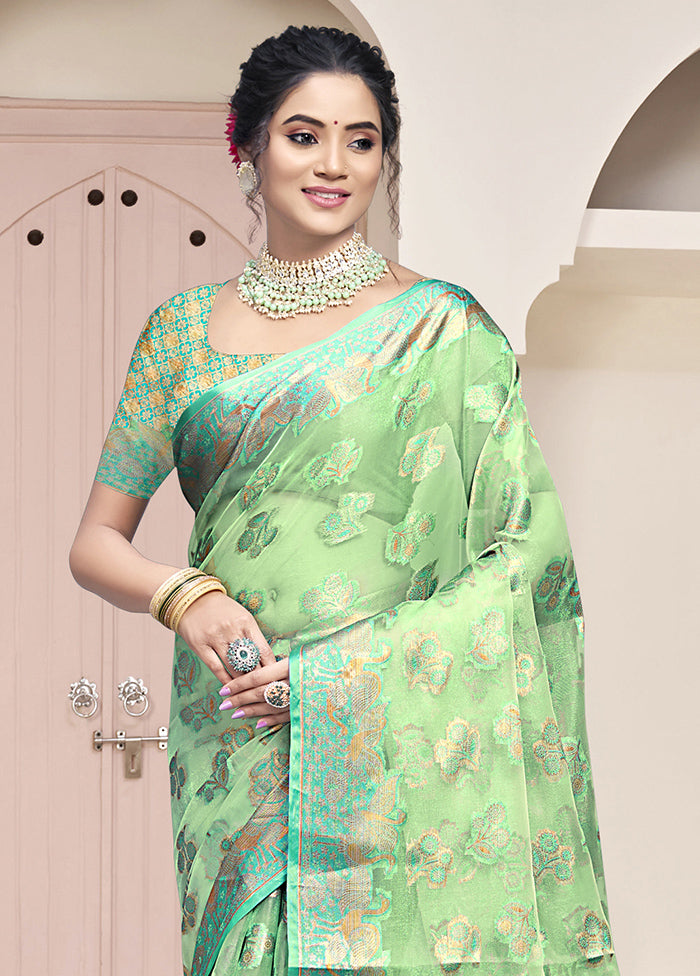 Multicolor Organza Saree With Blouse Piece