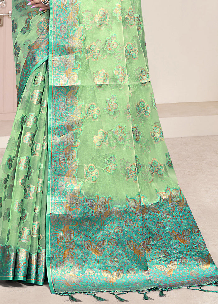 Multicolor Organza Saree With Blouse Piece