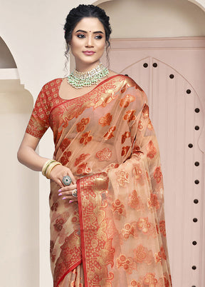 Multicolor Organza Saree With Blouse Piece