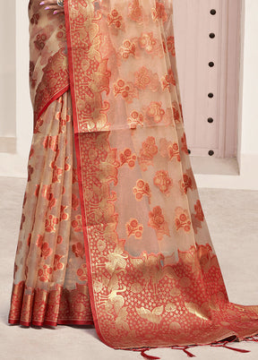 Multicolor Organza Saree With Blouse Piece