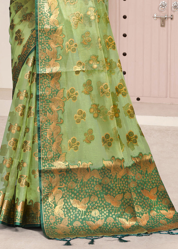 Multicolor Organza Saree With Blouse Piece