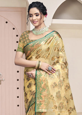 Multicolor Organza Saree With Blouse Piece