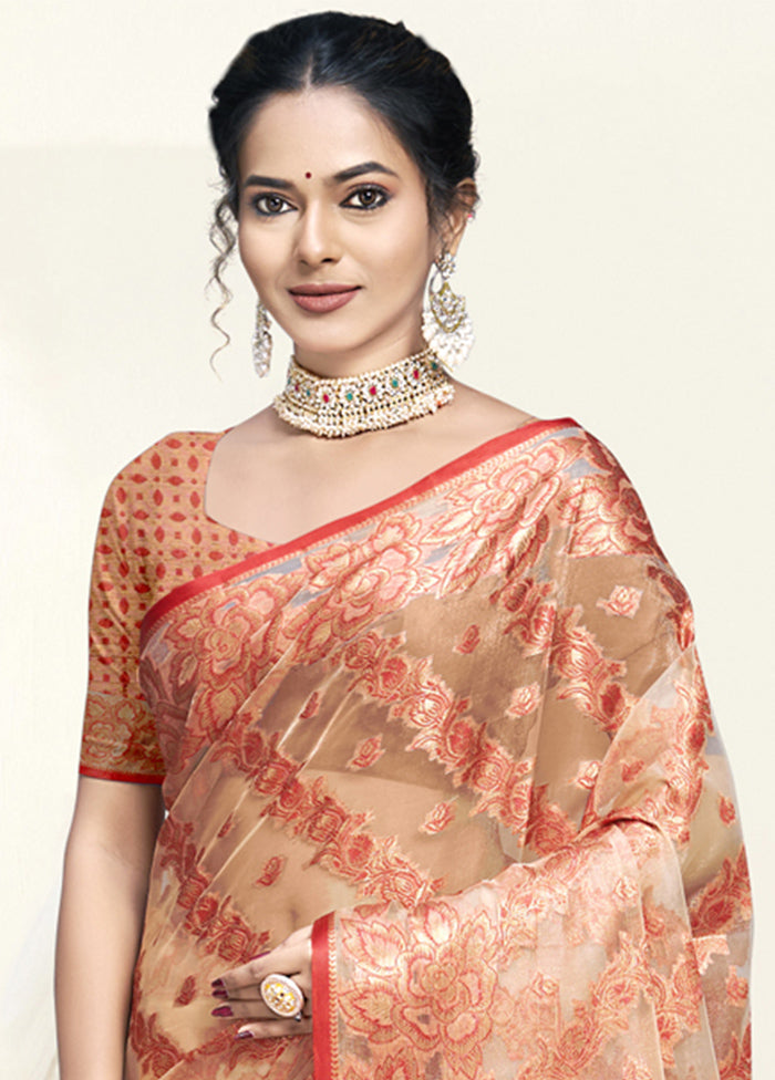 Multicolor Organza Saree With Blouse Piece