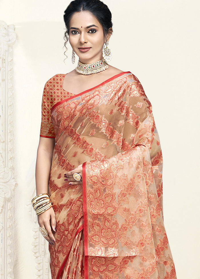 Multicolor Organza Saree With Blouse Piece