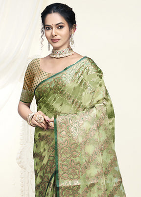 Multicolor Organza Saree With Blouse Piece