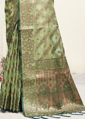 Multicolor Organza Saree With Blouse Piece