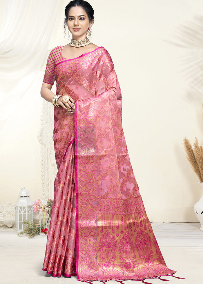 Multicolor Organza Saree With Blouse Piece