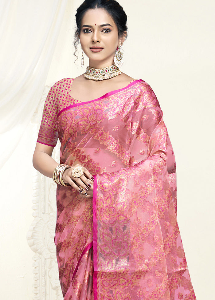 Multicolor Organza Saree With Blouse Piece