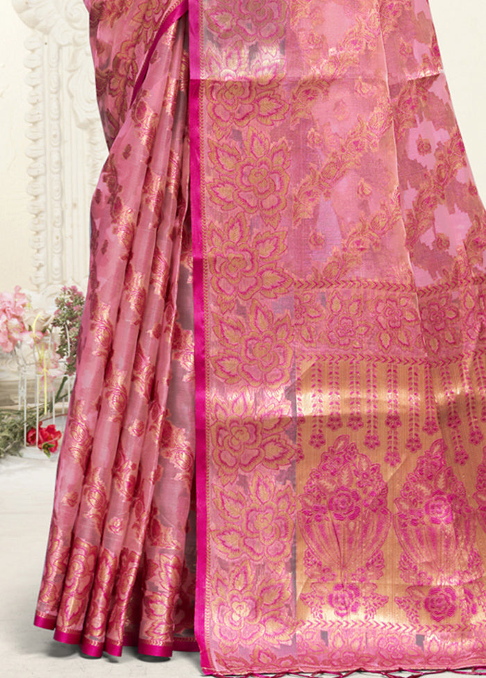 Multicolor Organza Saree With Blouse Piece