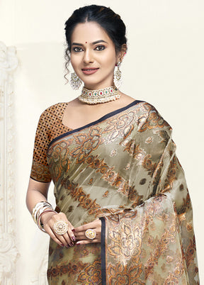 Multicolor Organza Saree With Blouse Piece