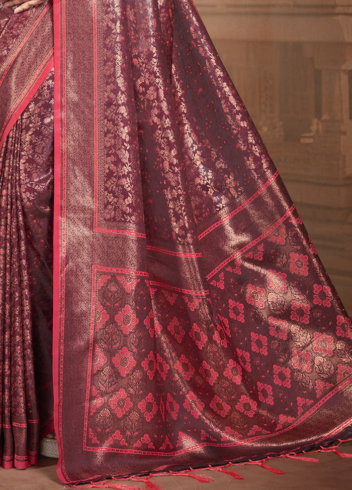 Red Spun Silk Saree With Blouse Piece