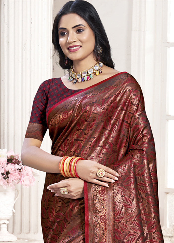 Multicolor Banarasi Silk Saree With Blouse Piece