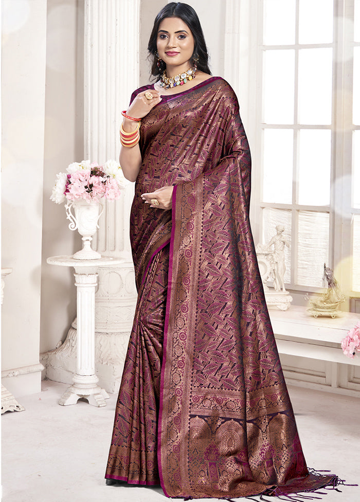 Multicolor Banarasi Silk Saree With Blouse Piece