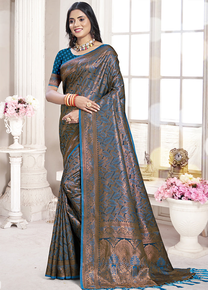 Multicolor Banarasi Silk Saree With Blouse Piece