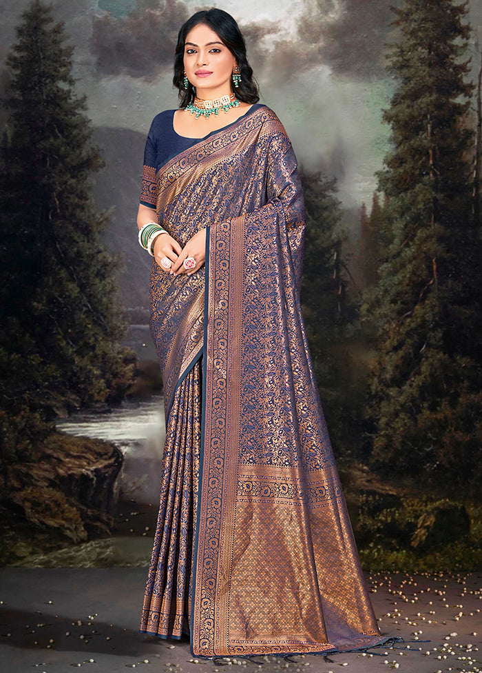 Multicolor Banarasi Silk Saree With Blouse Piece