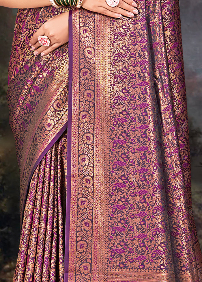 Multicolor Banarasi Silk Saree With Blouse Piece