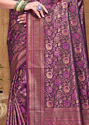 Multicolor Banarasi Silk Saree With Blouse Piece