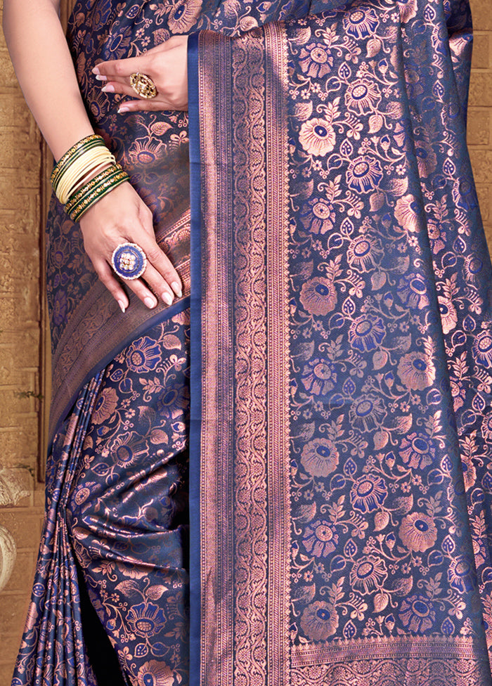 Multicolor Banarasi Silk Saree With Blouse Piece