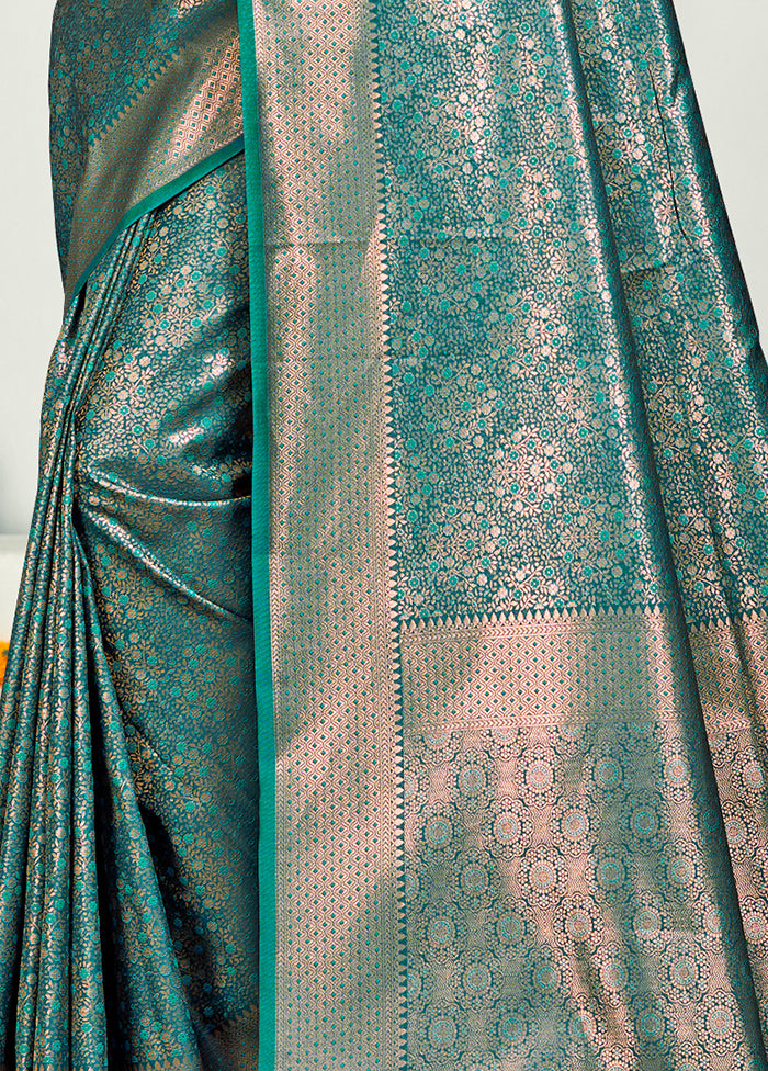 Multicolor Banarasi Silk Saree With Blouse Piece