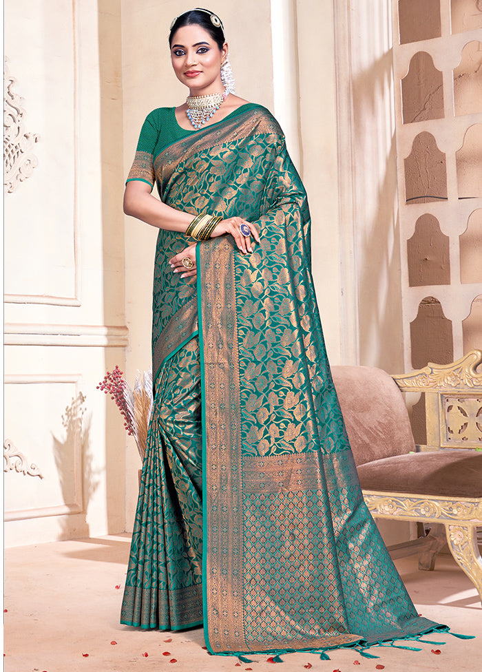 Multicolor Banarasi Silk Saree With Blouse Piece