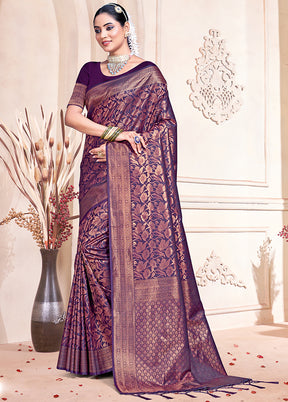 Multicolor Banarasi Silk Saree With Blouse Piece