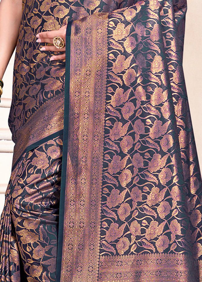 Multicolor Banarasi Silk Saree With Blouse Piece