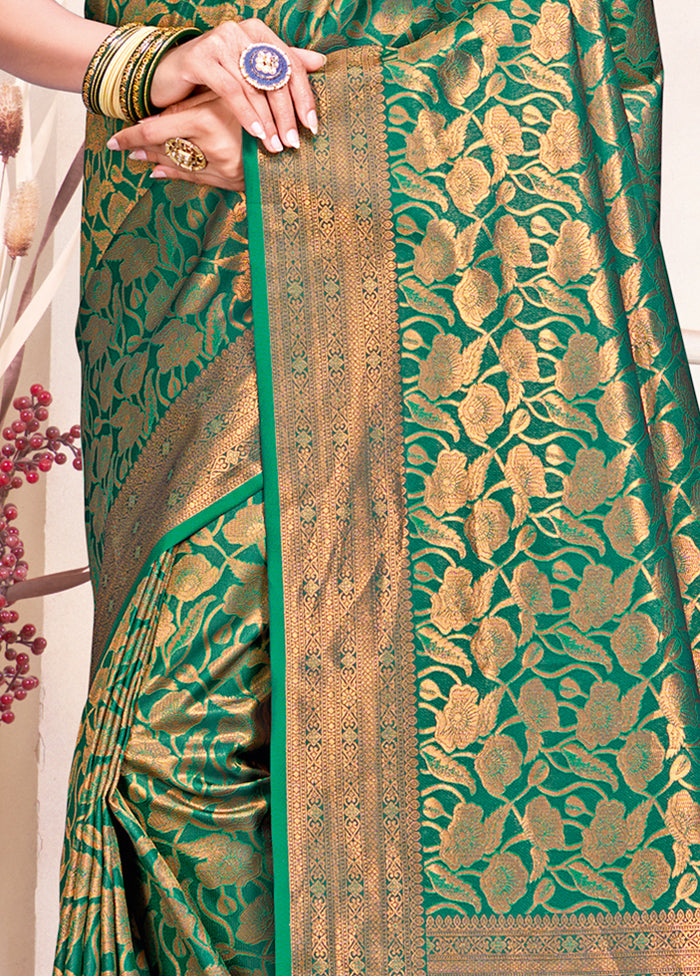 Multicolor Banarasi Silk Saree With Blouse Piece