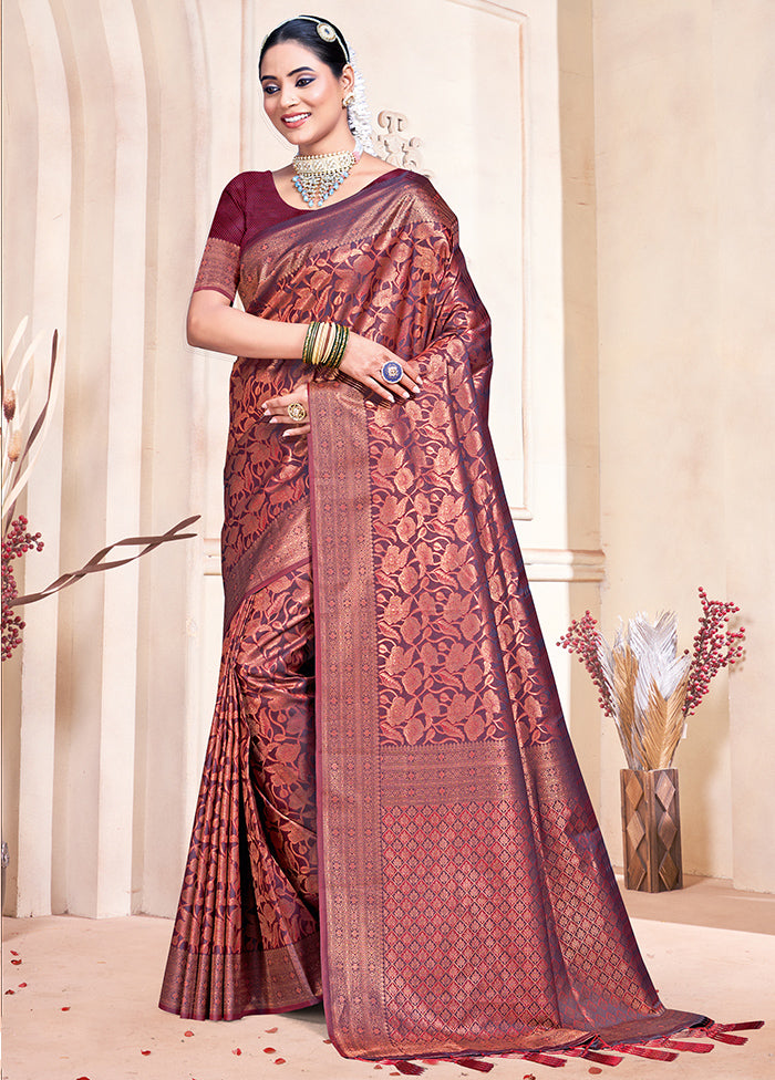 Multicolor Banarasi Silk Saree With Blouse Piece