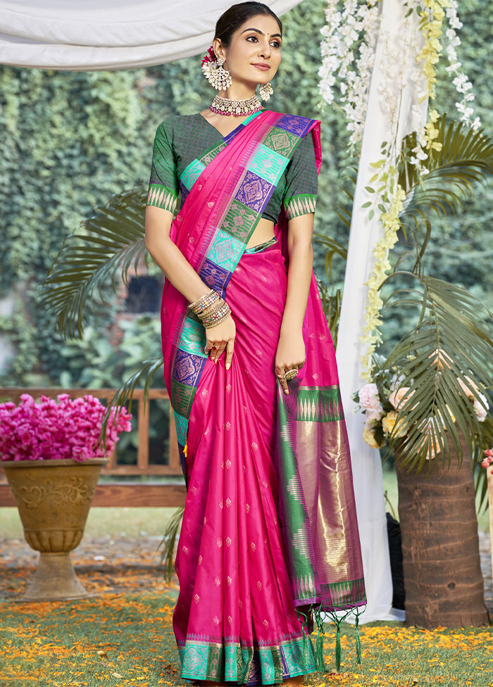 Rani Dupion Silk Saree With Blouse Piece