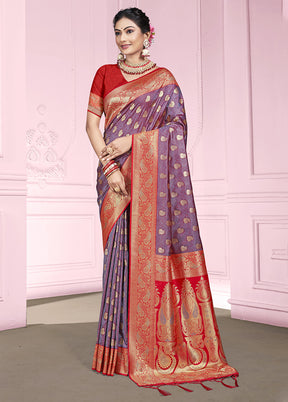 Multicolor Dupion Silk Saree With Blouse Piece