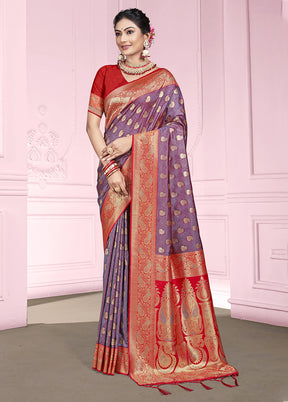 Multicolor Dupion Silk Saree With Blouse Piece