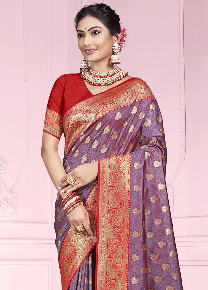 Multicolor Dupion Silk Saree With Blouse Piece